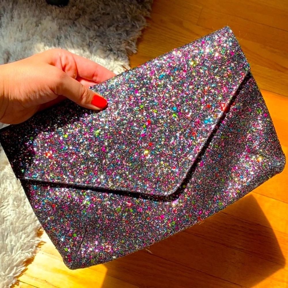 H&M Glitter Envelope Clutch Bag